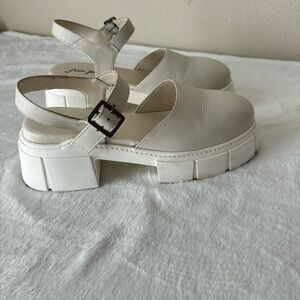 Free People Cream Chunky Platform Mary Jane Sandals